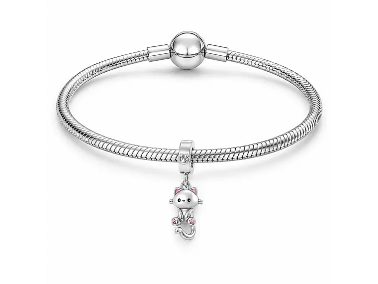 Charm Dije Plata 925 Lindo Gatito 2