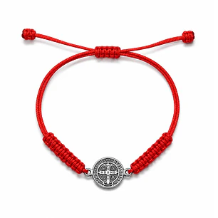 Pulsera Hilo Rojo Trenzado San Benito Abad