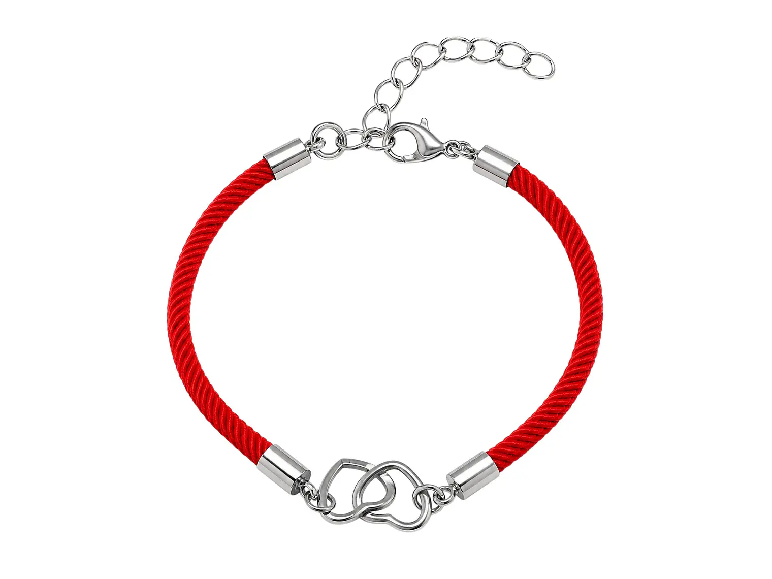 Pulsera Cuerda Roja Corazones Entrelazados 1