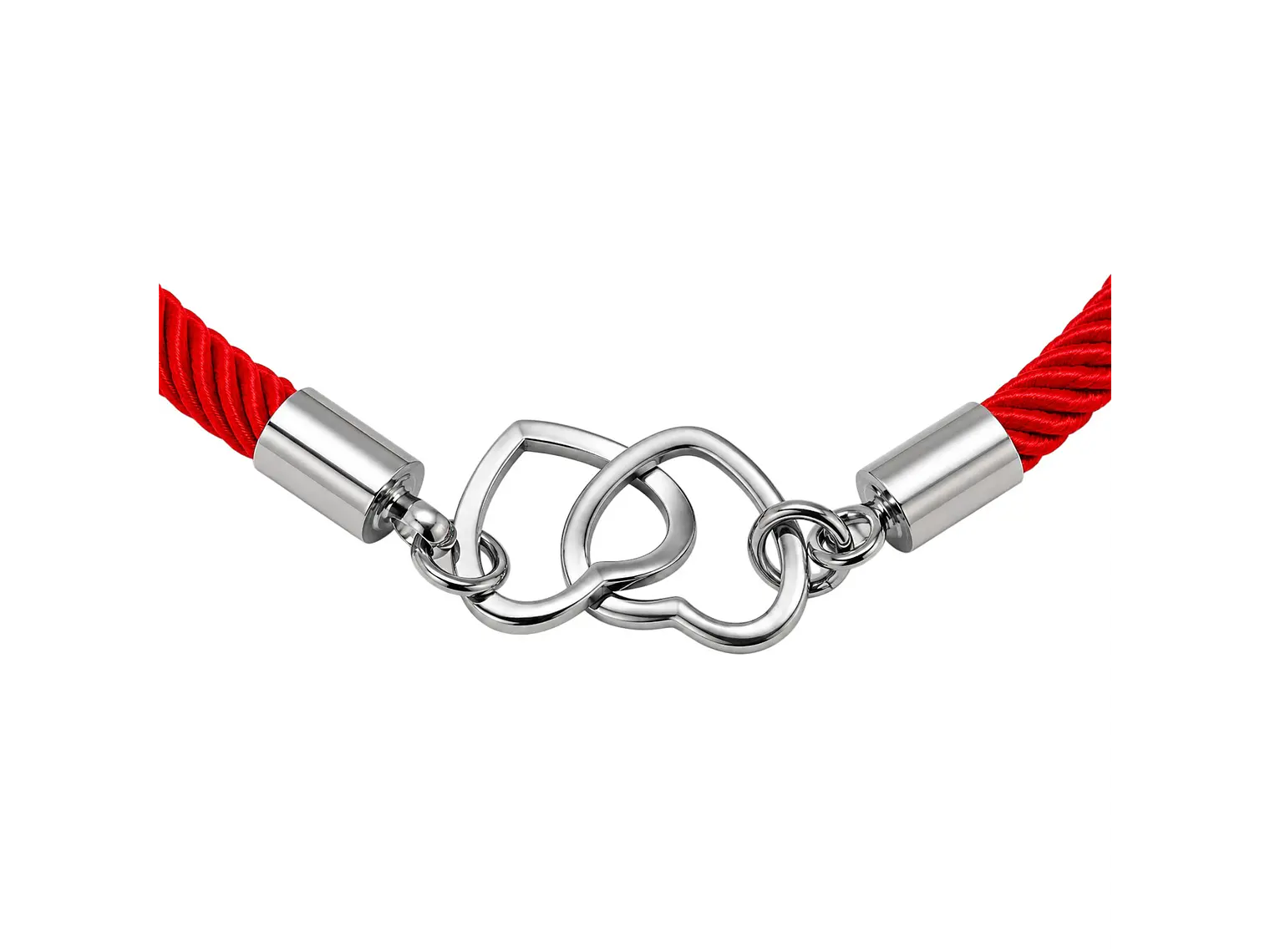 Pulsera Cuerda Roja Corazones Entrelazados 3