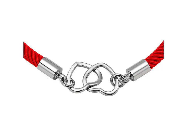 Pulsera Cuerda Roja Corazones Entrelazados 3