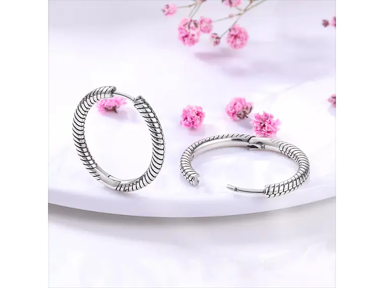 Aros Plata 925 Argolla 22mm 3