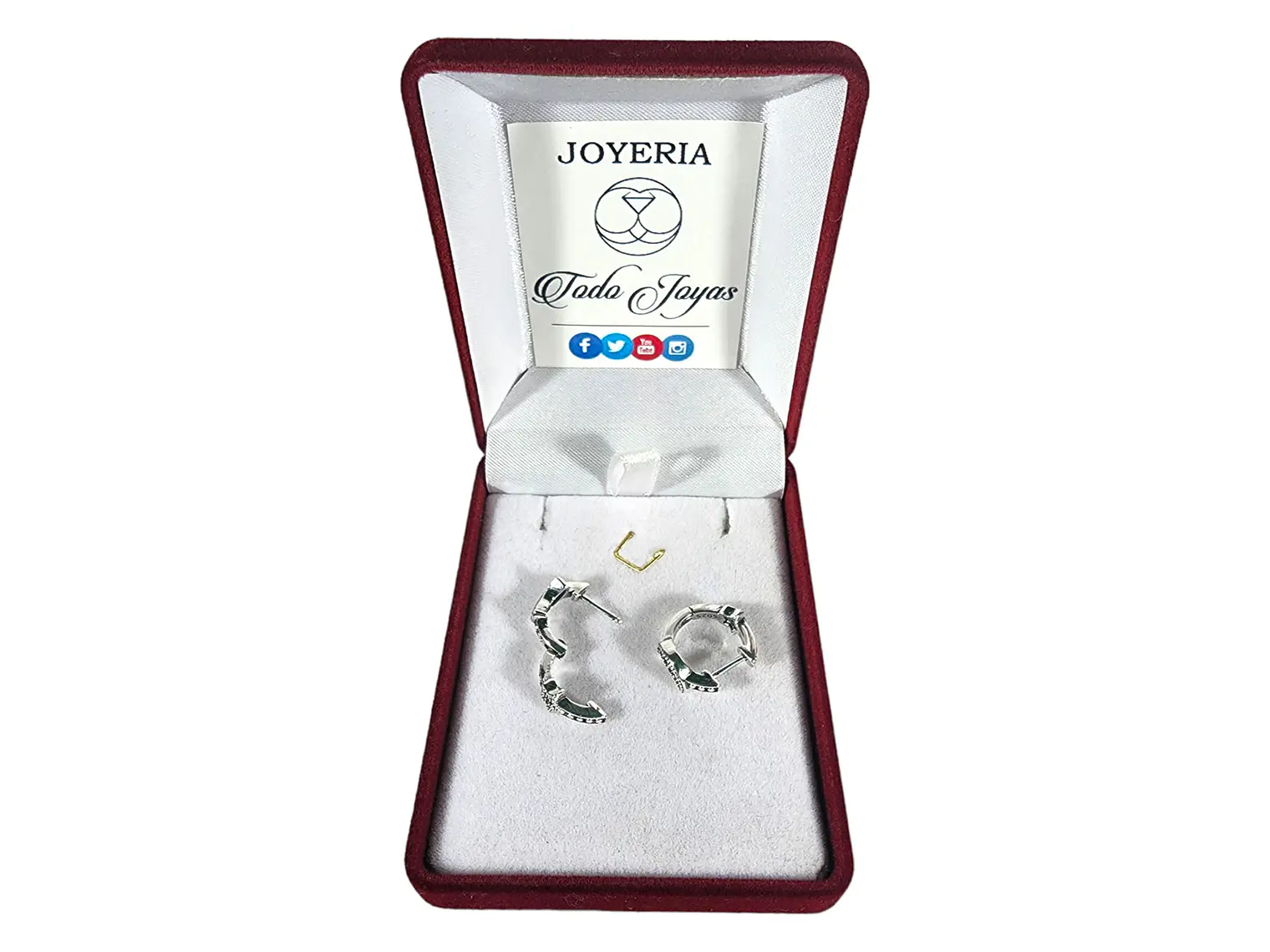 Aros Plata 925 Luna y Estrella Huggie 15mm 2