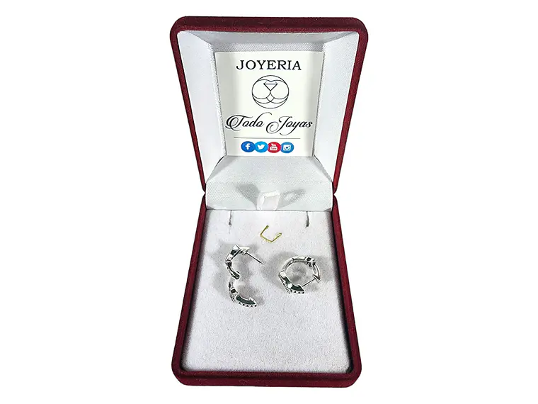 Aros Plata 925 Luna y Estrella Huggie 15mm 2