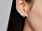 Aros Plata 925 Luna y Estrella Huggie 15mm - Miniatura 3
