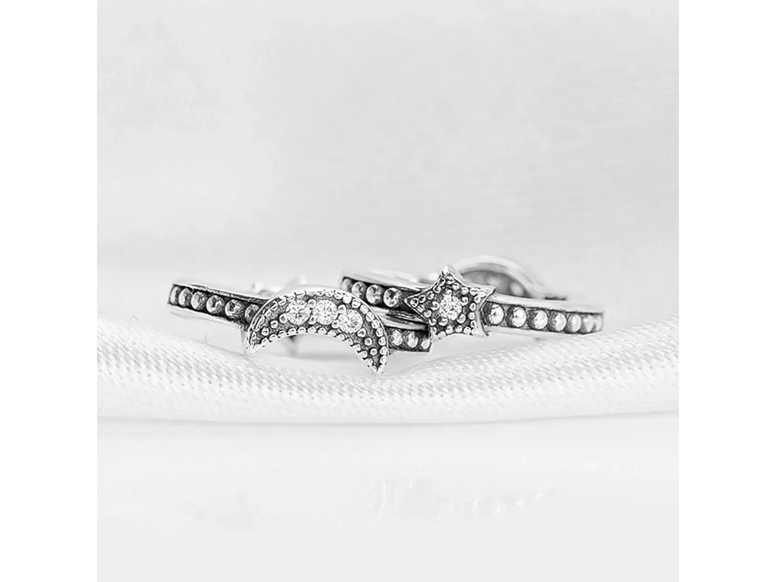 Aros Plata 925 Luna y Estrella Huggie 15mm 6