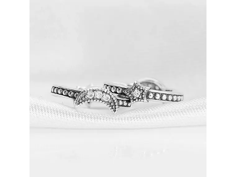 Aros Plata 925 Luna y Estrella Huggie 15mm 6