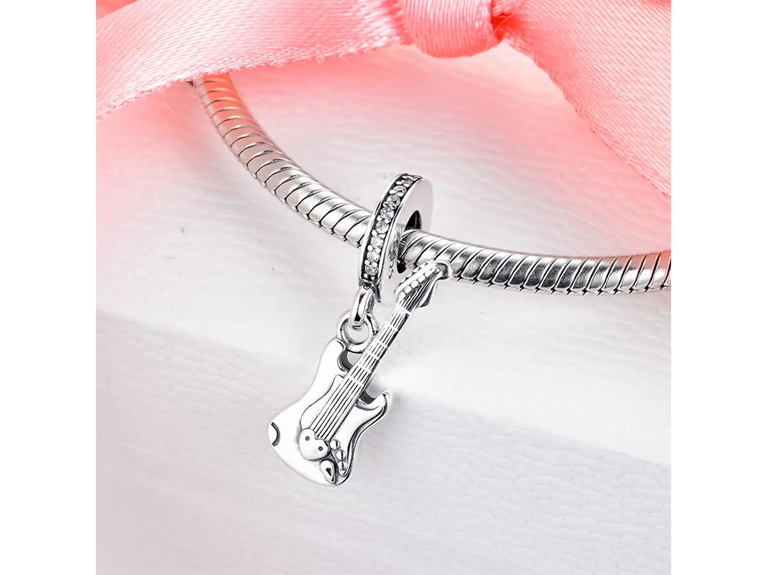 Charm Dije Plata 925 Guitarra Eléctrica 2