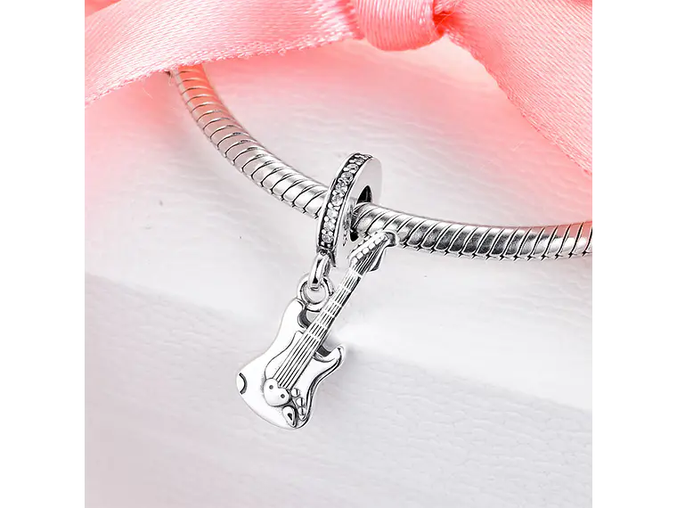 Charm Dije Plata 925 Guitarra Eléctrica 2