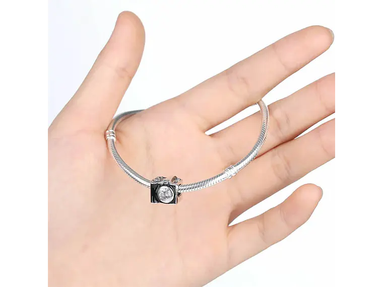 Charm Dije Plata 925 Camara Fotográfica 697 3