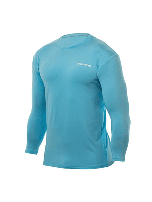 Polera Shimano Tech Tee manga larga Light Blue