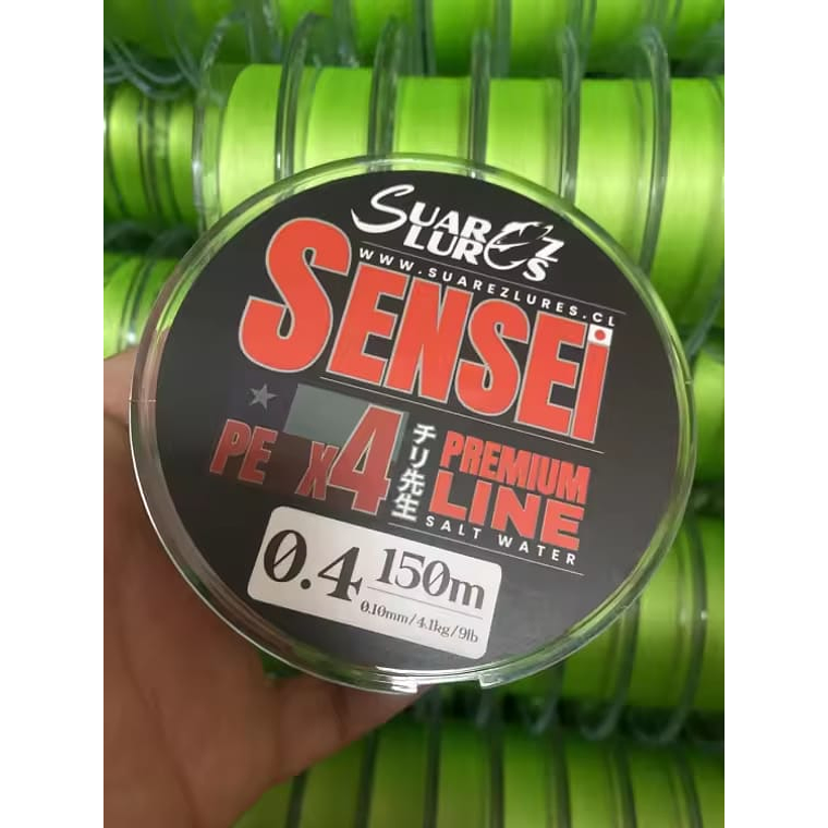 Multifilamento Sensei PE X4 150m Verde/Blanco 5