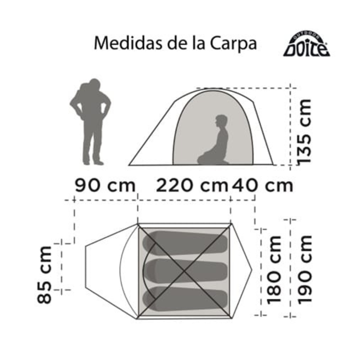 Carpa Doite Yosemite para 3 personas 2