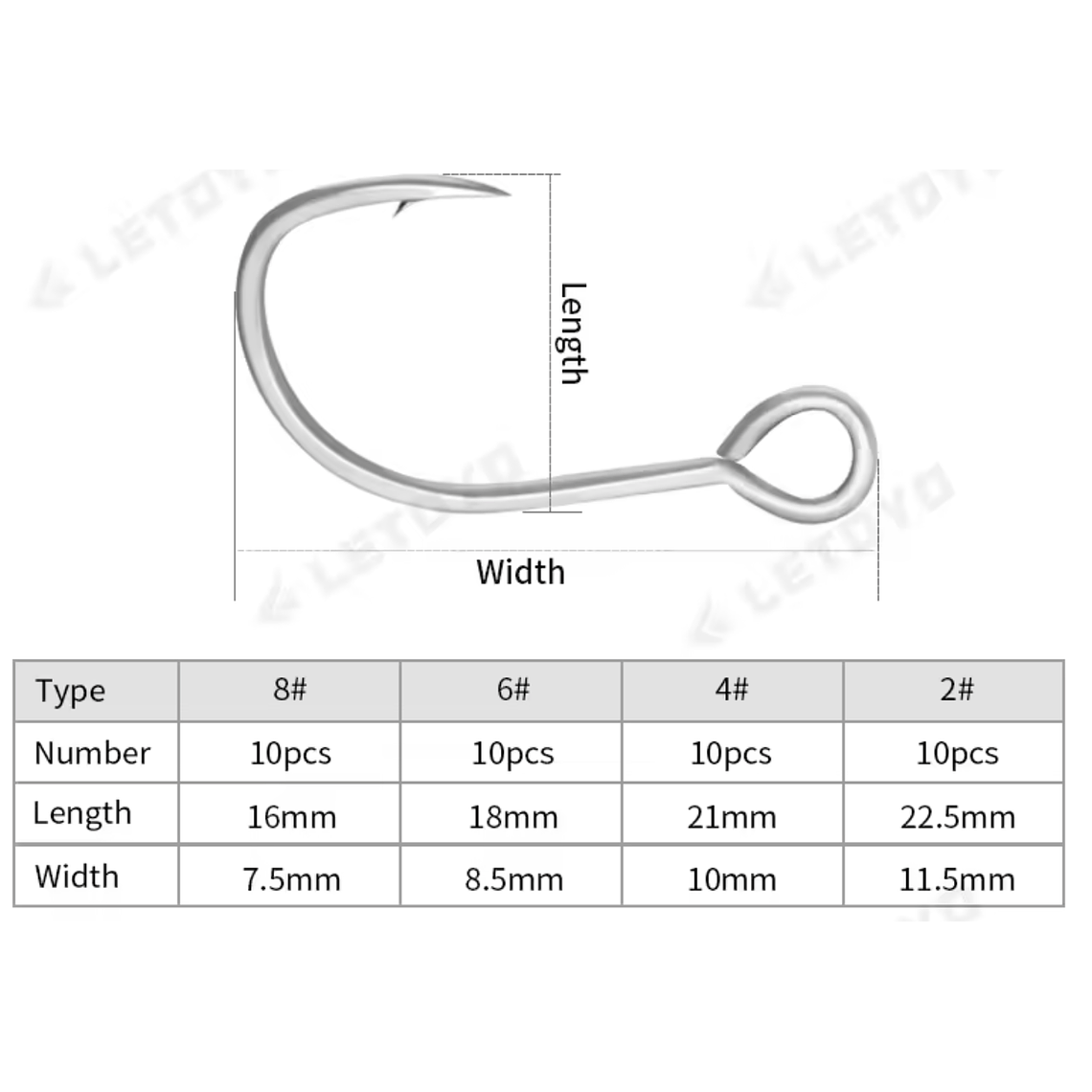 Anzuelo Inline Letoyo LTY8005-MT 3