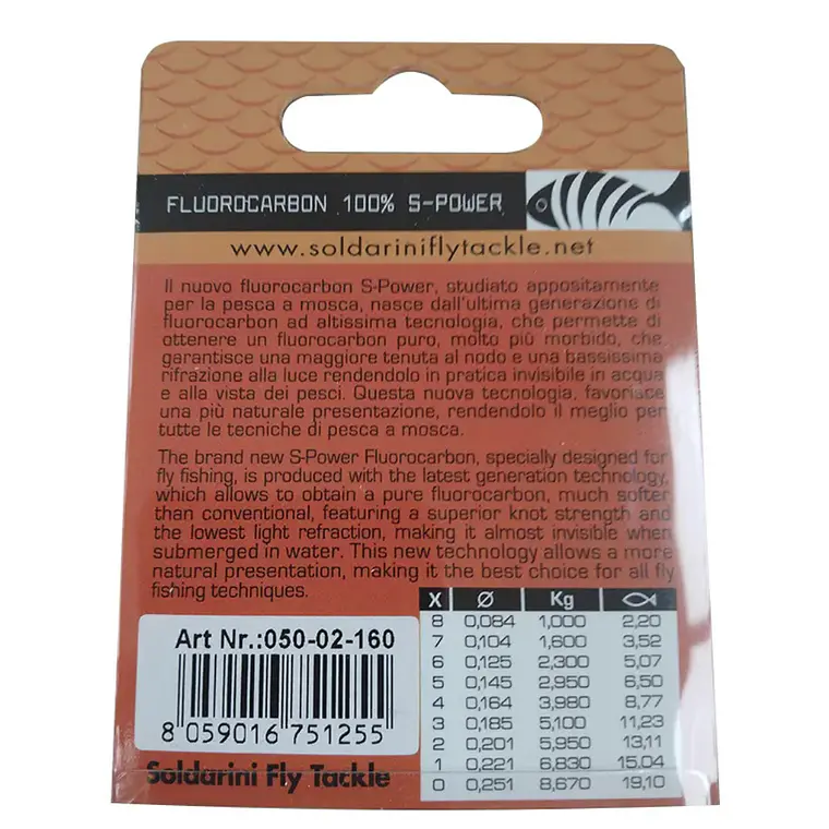 Soldarini Fly Tackle Fluorocarbono S-Power Tippet 50m 2