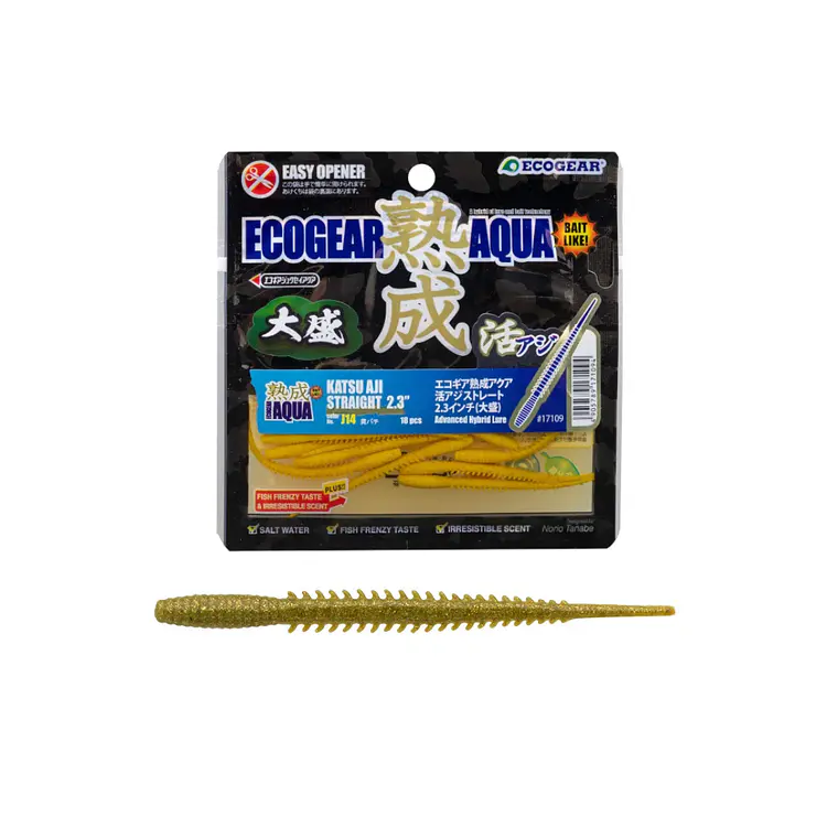 Vinilo EcoGear Jukusei Aqua Katsu Aji Straight 2.3″ con aroma y sabor 1