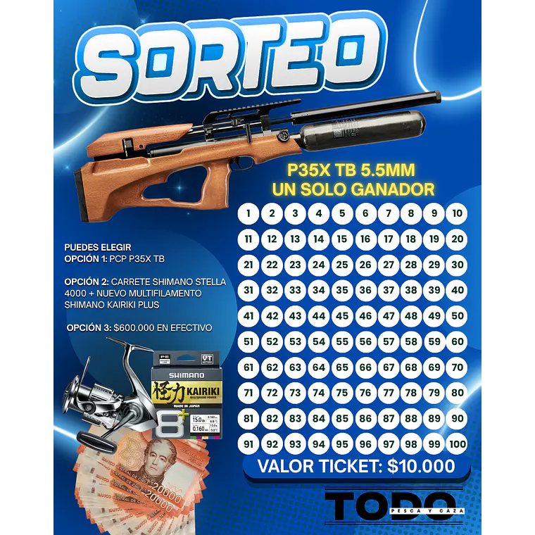 Ticket sorteo P35X TB 1