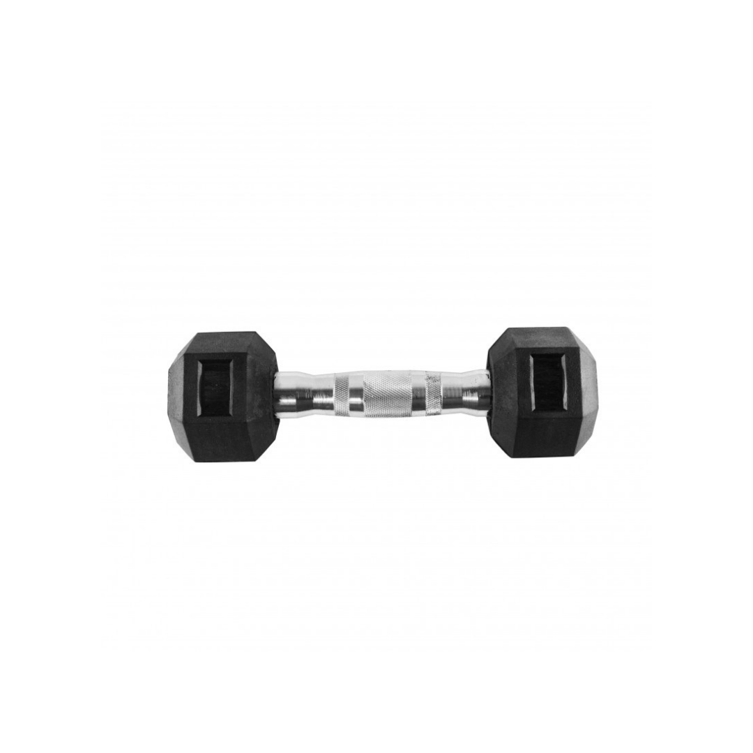 Mancuerna hexagonal goma cromada 3kg