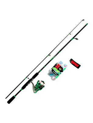 Combo Rapala Levels 2500 1.95m 7-28g + Carrete + caja accesorios