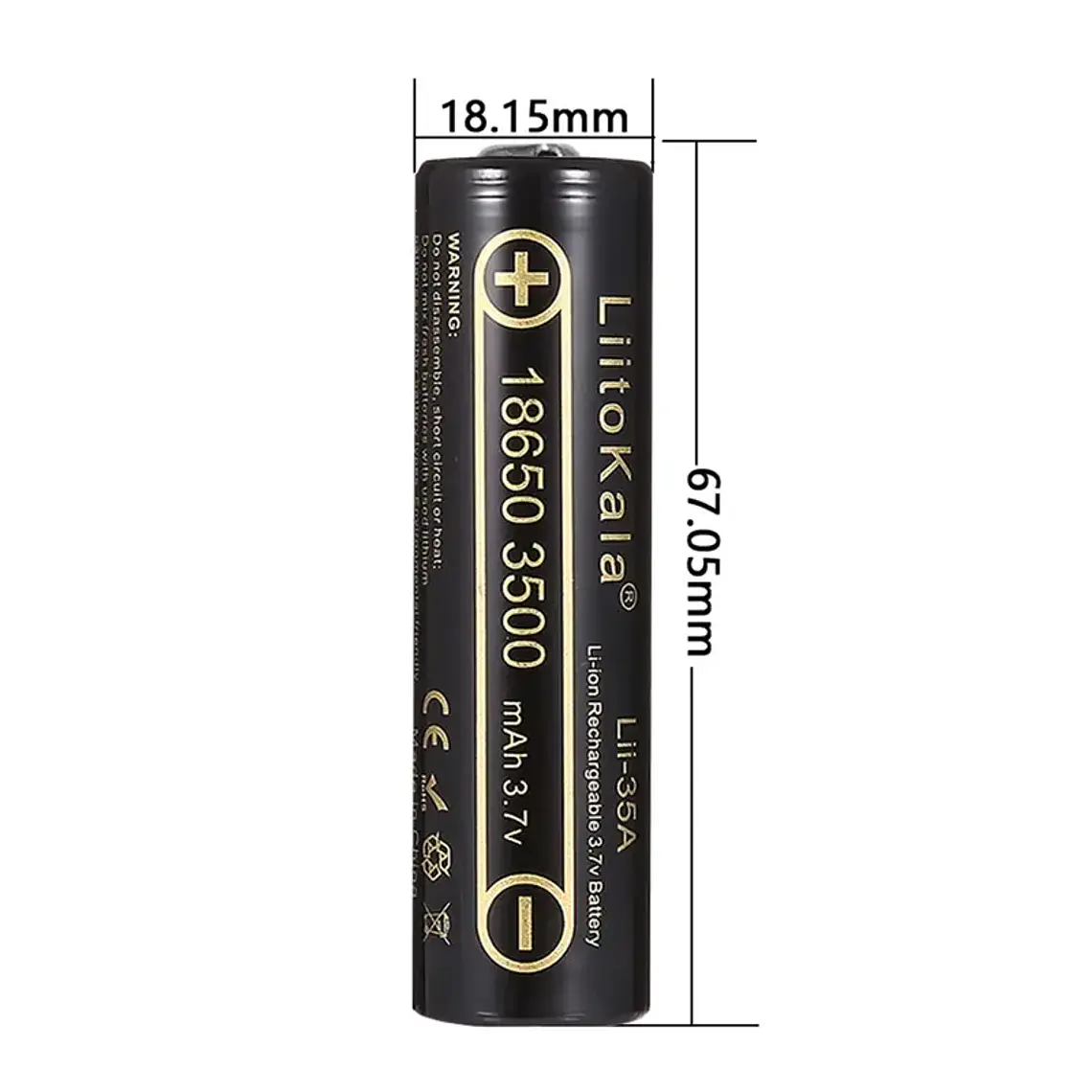 Pila Recargable 18650 3500 mAh LiitoKala (Flat) 2