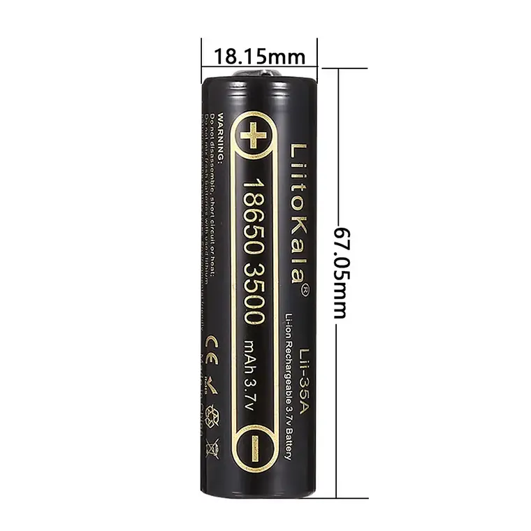 Pila Recargable 18650 3500 mAh LiitoKala (Flat) 2