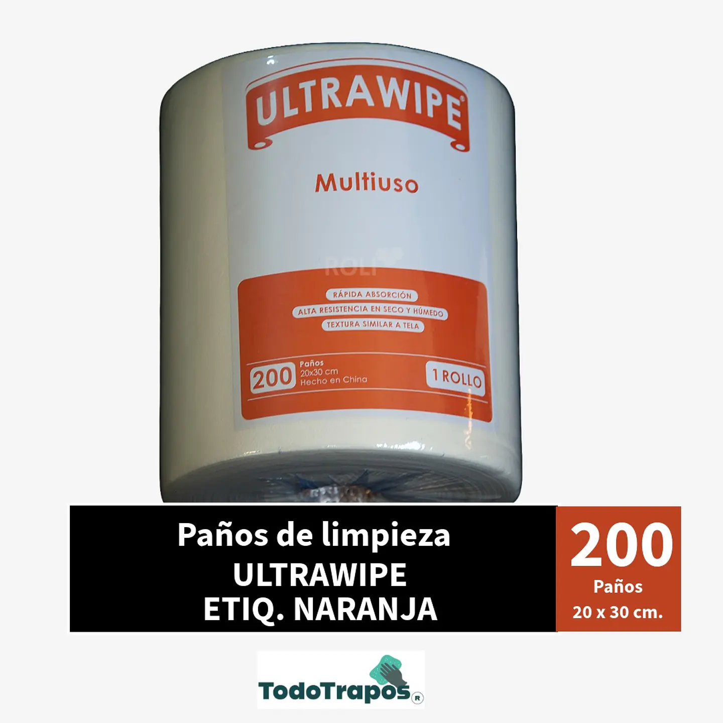 Paños Ultrawipe Rollo Naranja 200 paños de 20x30 cm $ 6.210 mas IVA 2
