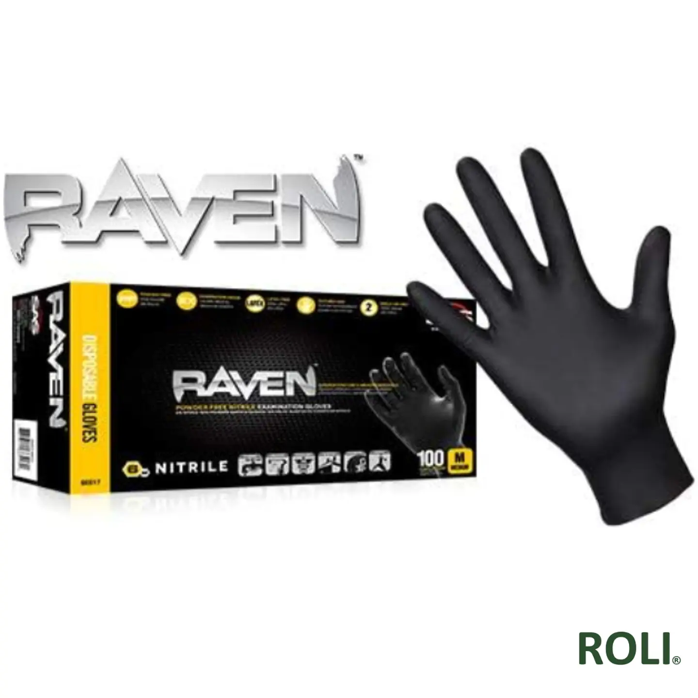GUANTE RAVEN NITRILO TEXTURIZADO NEGRO 8.0 GR   (CAJA 50 UNIDADES) 4
