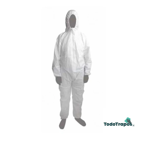 BUZO DESECHABLE BLANCO CON GORRO