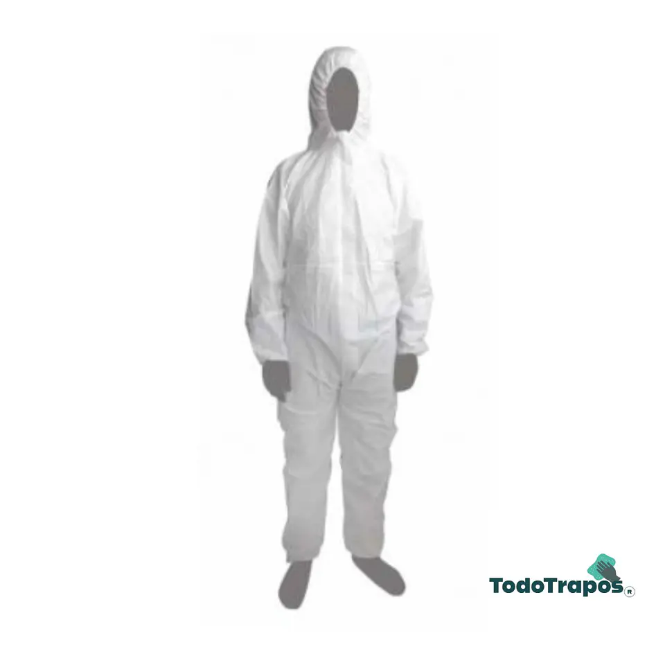 BUZO DESECHABLE BLANCO CON GORRO 1