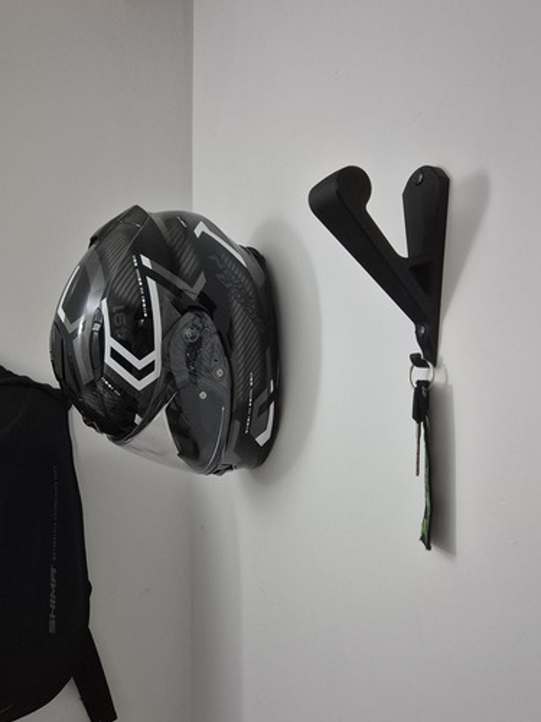 Soporte Pared Para Casco De Moto Y Llaves 6