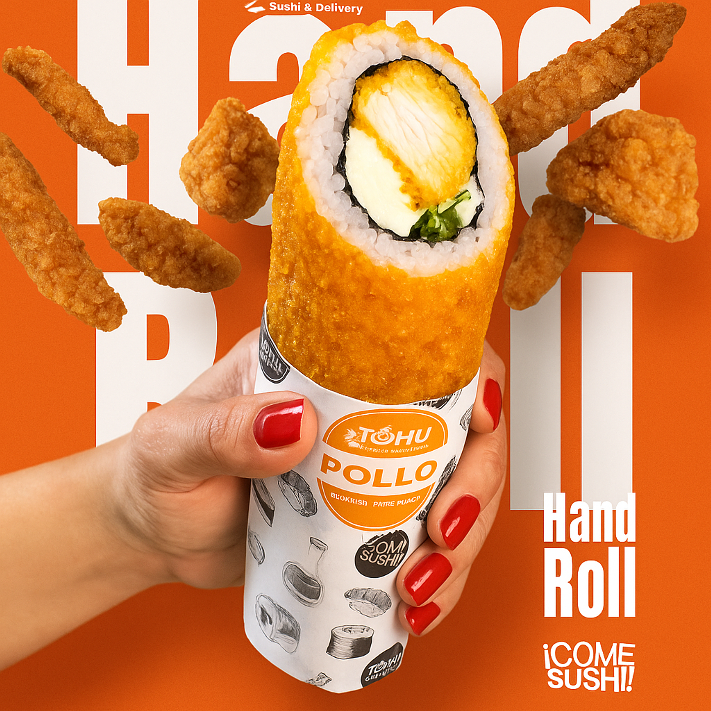 Hand Roll de Pollo Furai 🍗🥢 1