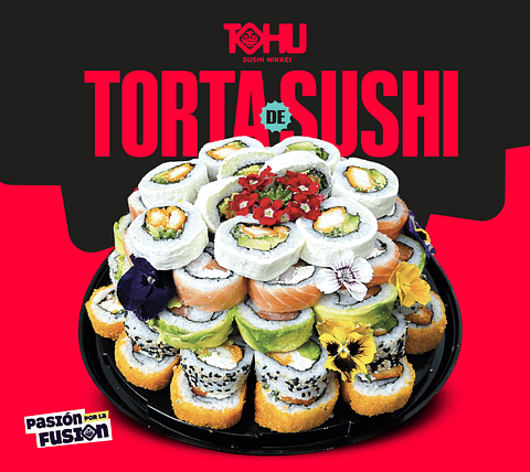 Torta de sushi 80 piezas Mixtas 