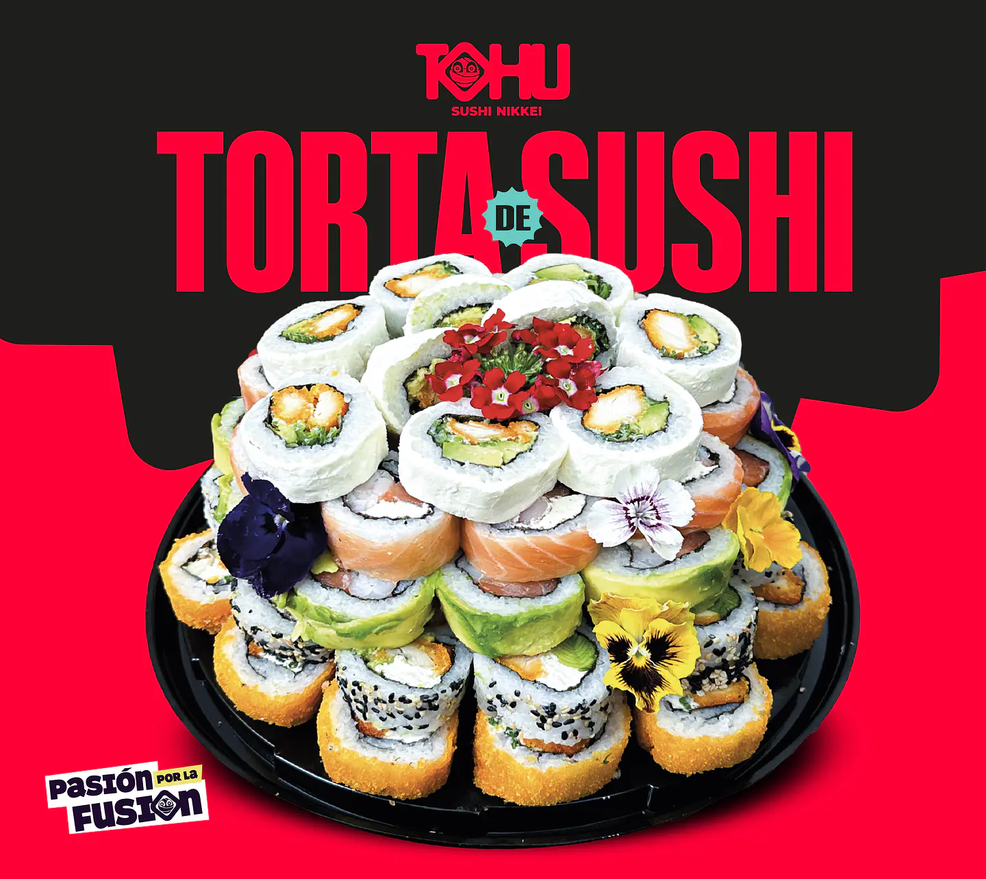 Torta de sushi 80 piezas Mixtas  1