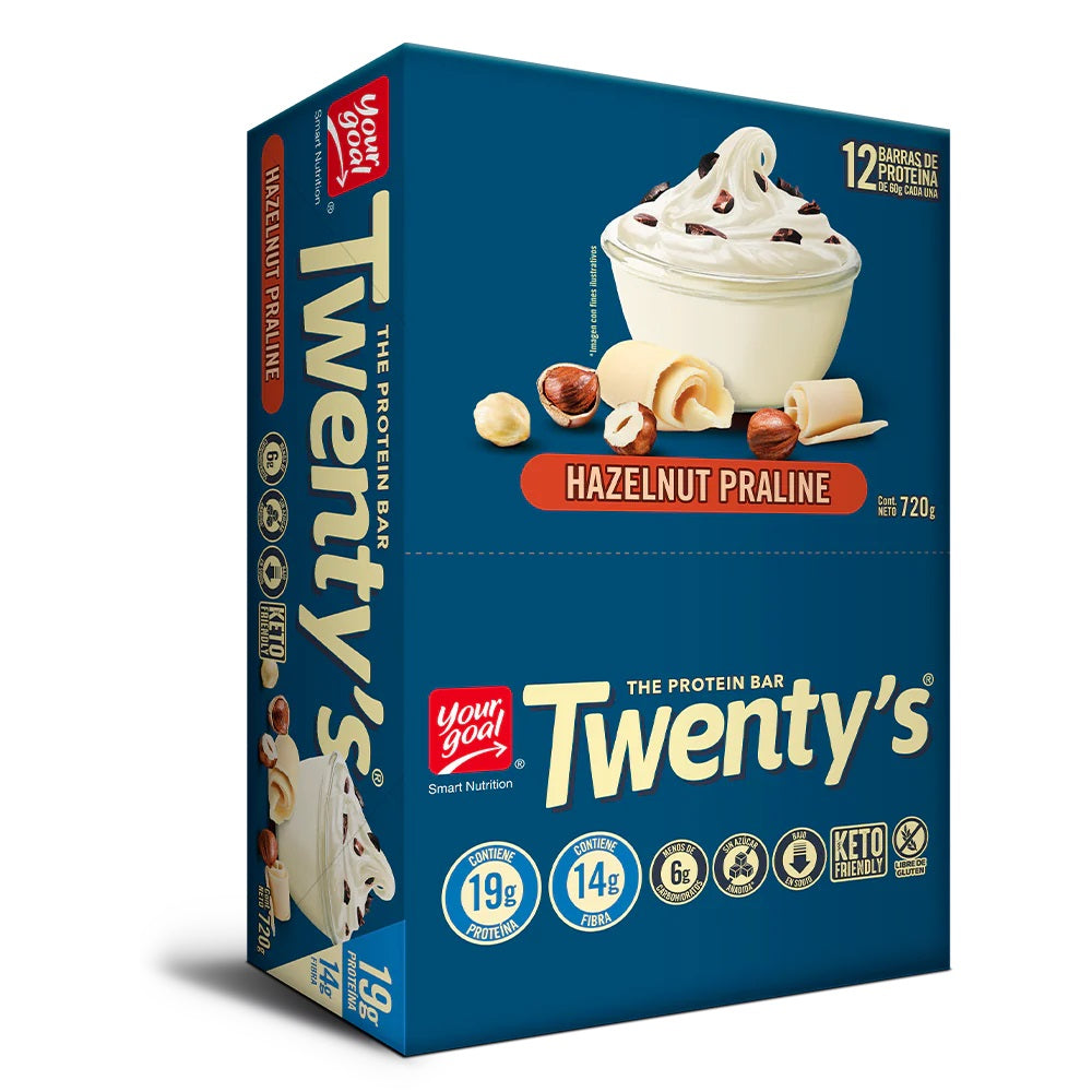Twenty’s Hazelnut Praline 12 barras – Your Goal