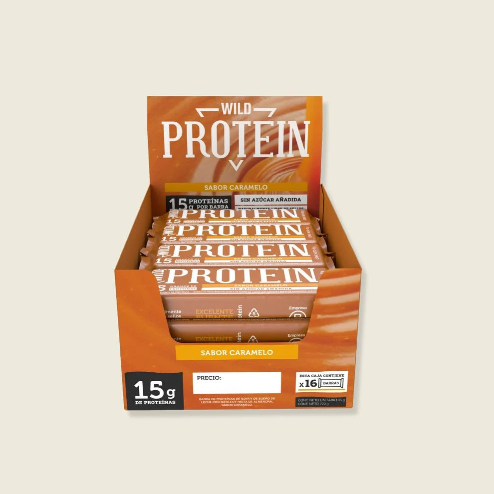 Booz.cl: Barritas Protein Wild Foods Caramelo 16 Unidades