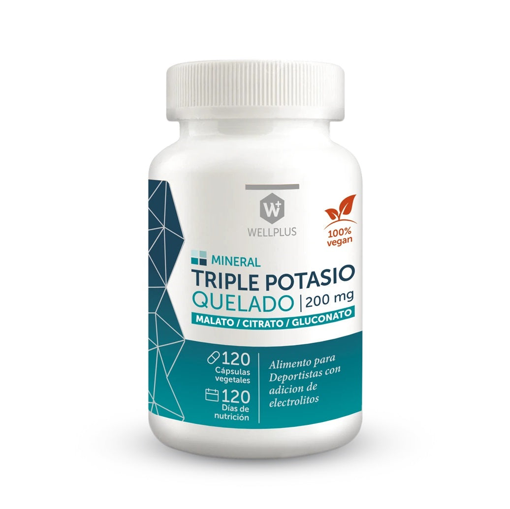 Triple Potasio Quelado 120 cápsulas - Wellplus