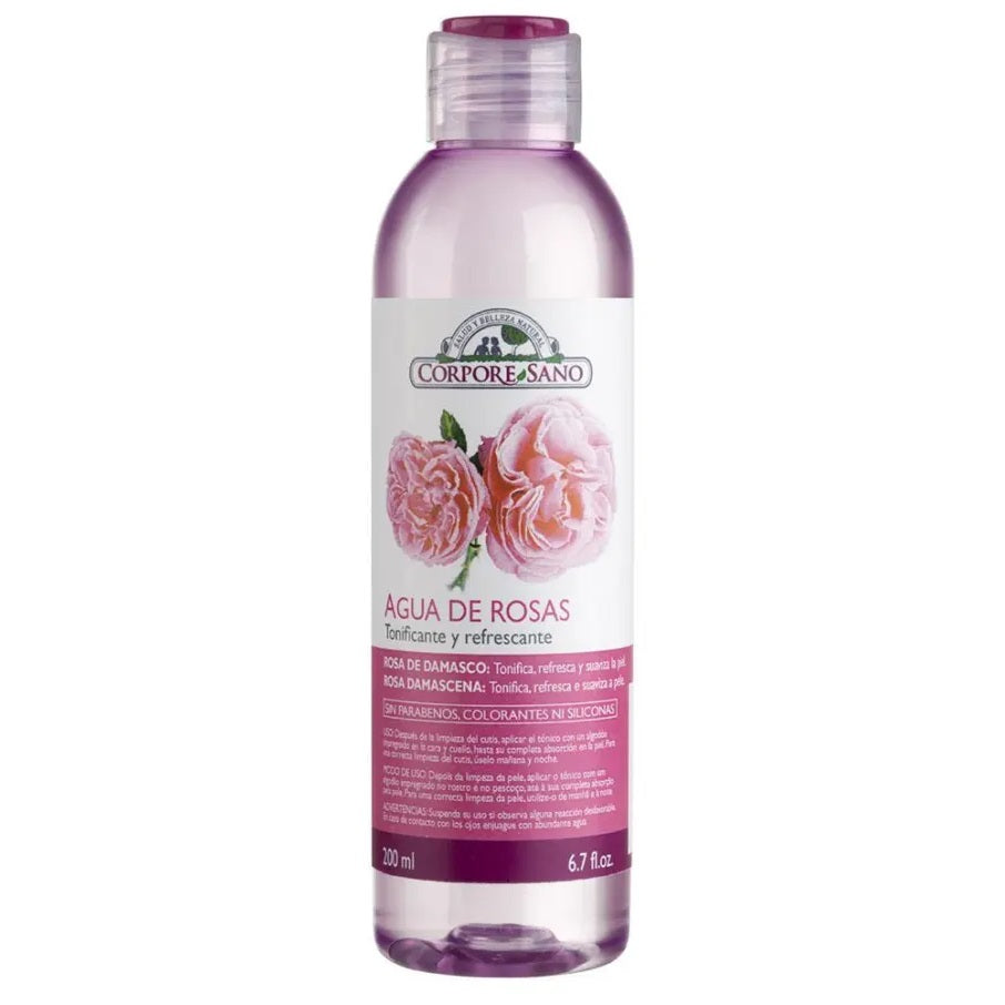 Tónico Agua de Rosas, Tonificante y Refrescante, 200 ml