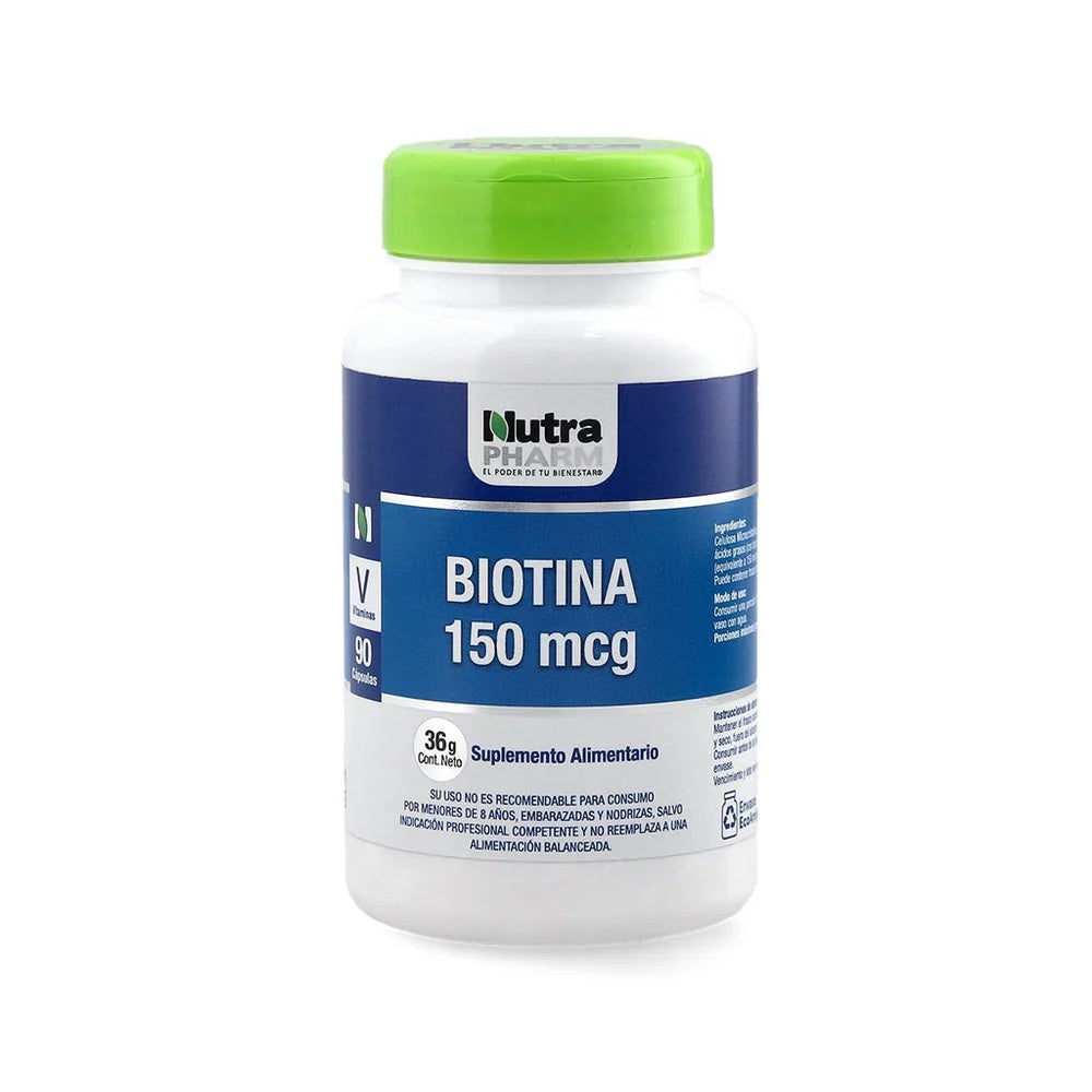 Biotina 150 mcg 90 cápsulas - NutraPharm