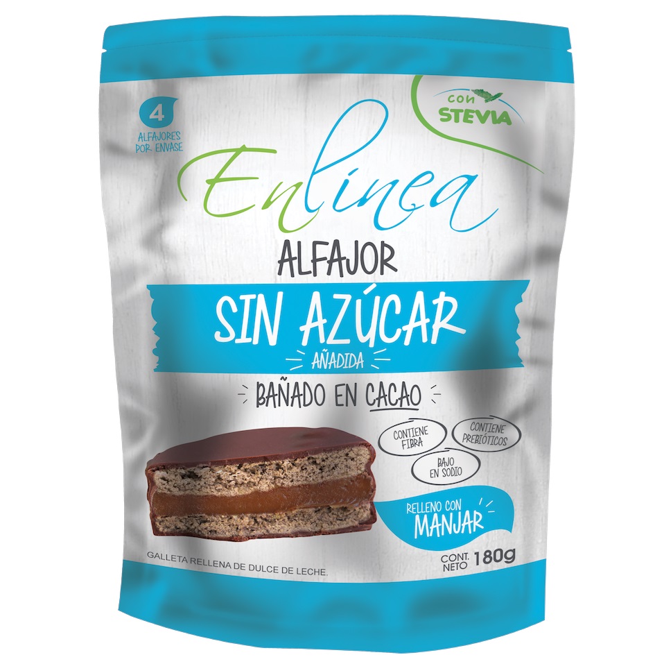 Alfajor de Manjar Sin Azúcar | 4 Unidades, 180gr