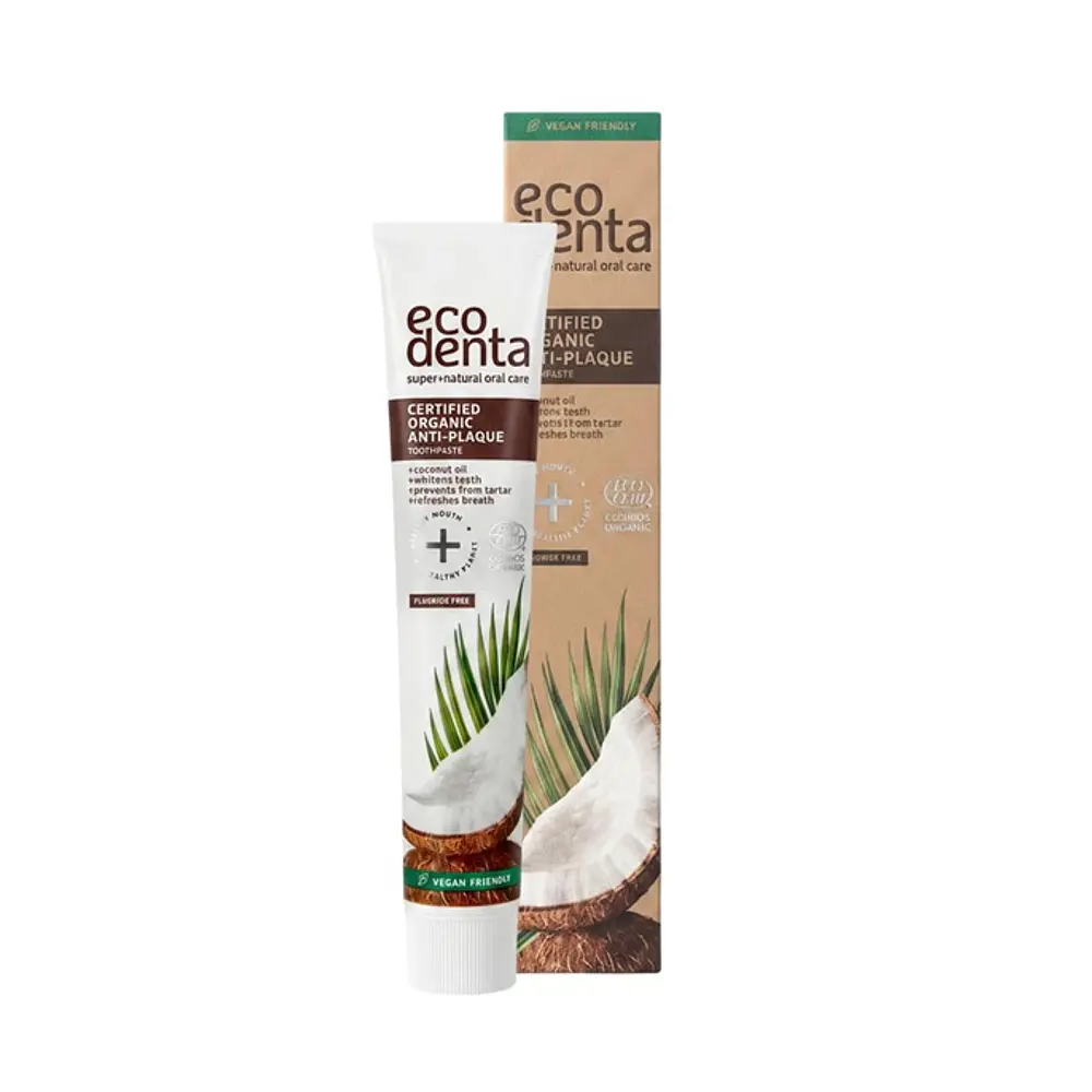Pasta dental orgánica antiplaca con aceite de coco 75 ml - Ecodenta