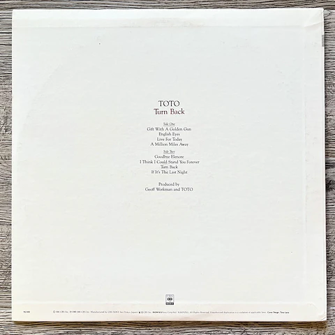 TOTO Turn Back Japón Vinilo 