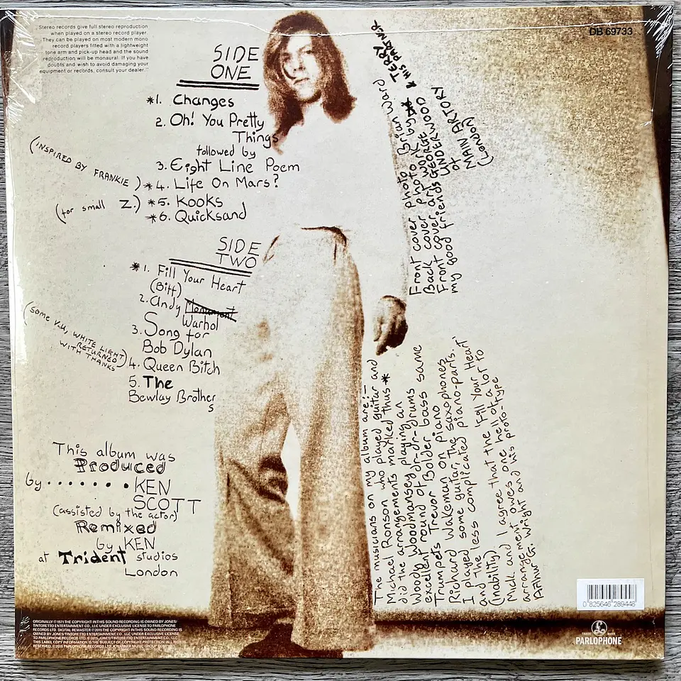 David Bowie Hunky Dory Vinilo 2