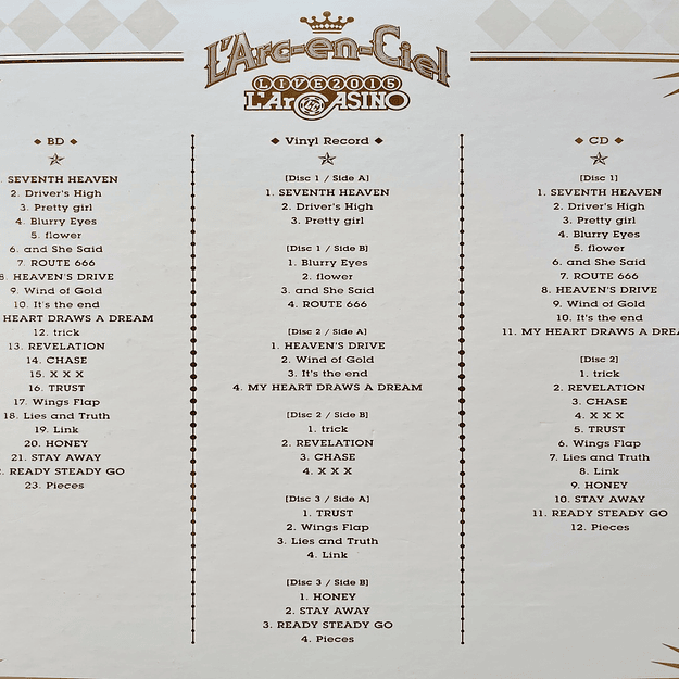 L'Arc-en-Ciel L'Arcasino Live 2015 3LP 6