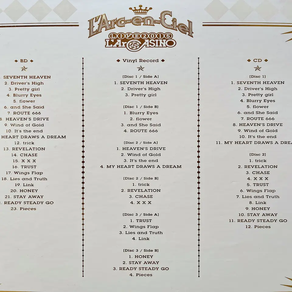 L'Arc-en-Ciel L'Arcasino Live 2015 3LP 6
