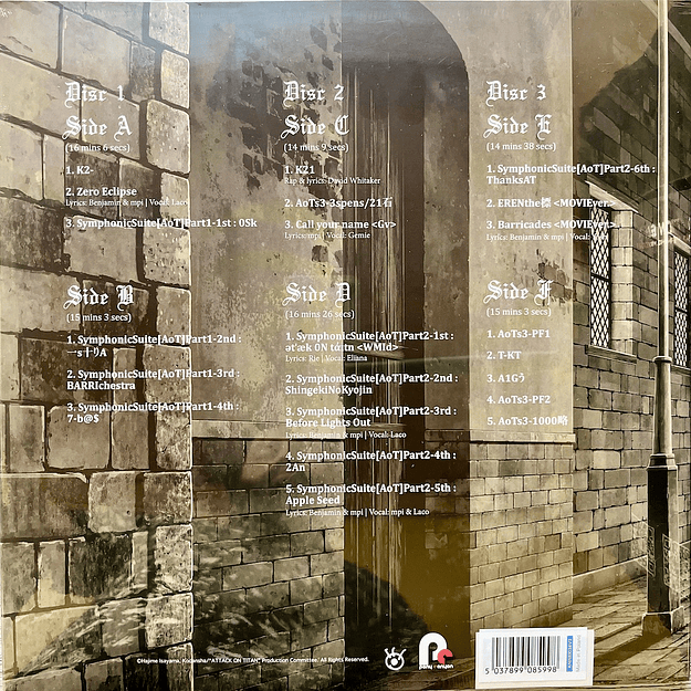 Shingeki no Kyojin Attack On Titan Season 3 Original Soundtrack HIROYUKU SAWANO Vinilo 3