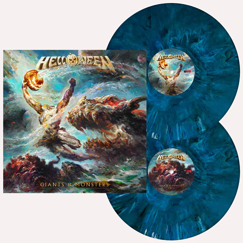 Vinilo Helloween Giants & Monsters Ocean Blue Marbled 2LP 
