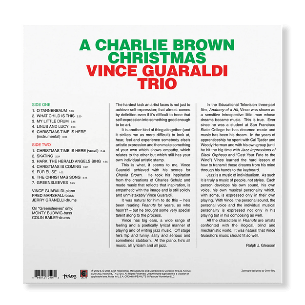 Vinilo Vince Guaraldi Trio A Charlie Brown Christmas 60th Anniversary Zoetrope LP (SEGUNDA PREVENTA) 4