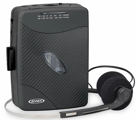 Jensen SCR-75-HP Classic Personal Cassette Player with AM FM Radio 