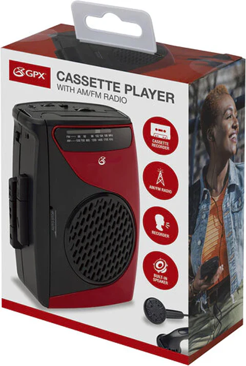 GPX CAS337 Portable Cassette Player with AM/FM Radio/Voice Record (PREVENTA)