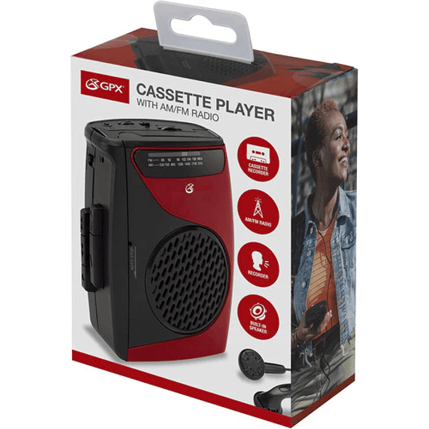 GPX CAS337 Portable Cassette Player with AM/FM Radio/Voice Record  1